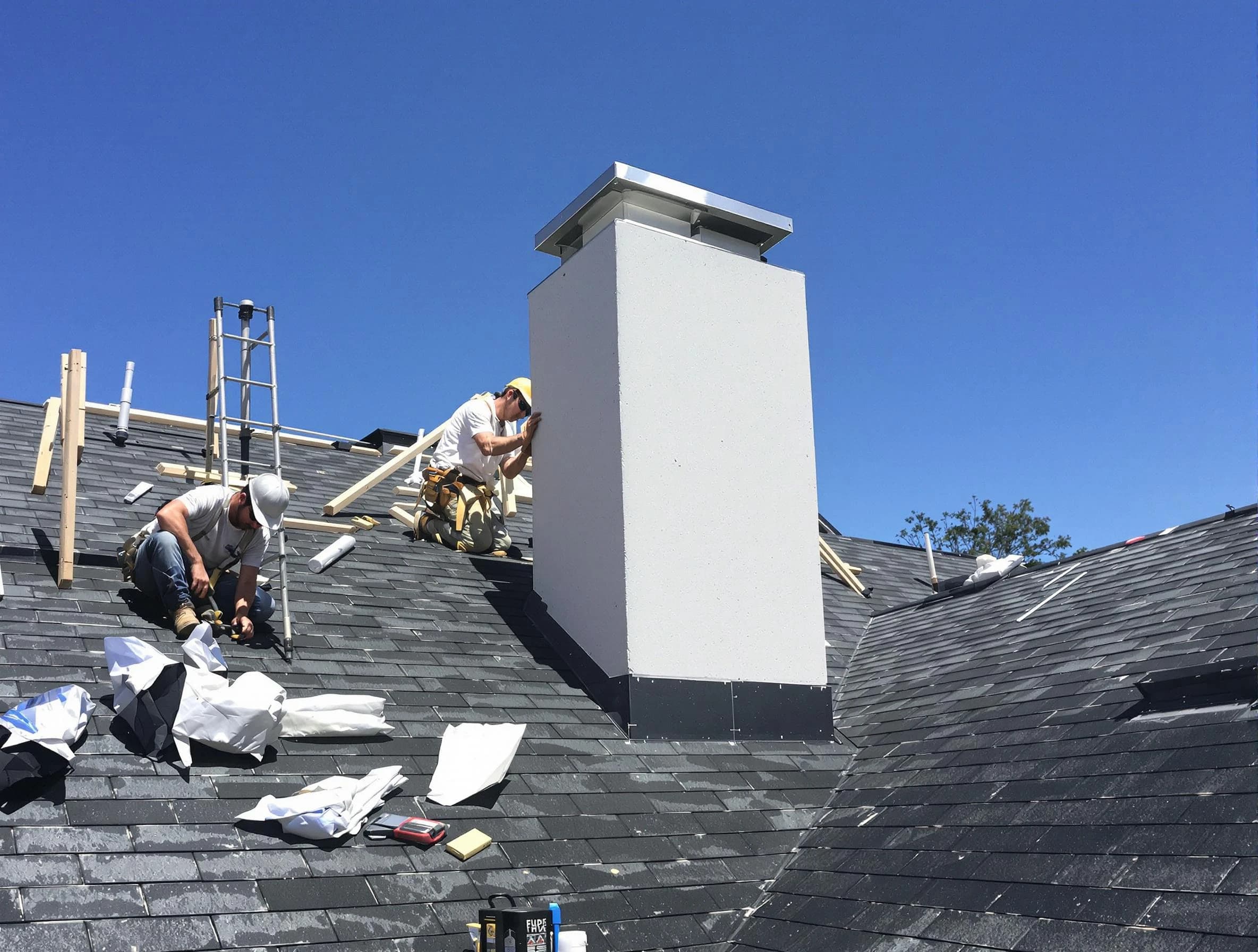 Coolidge Chimney Sweep crew installing a new chimney in Coolidge, AZ