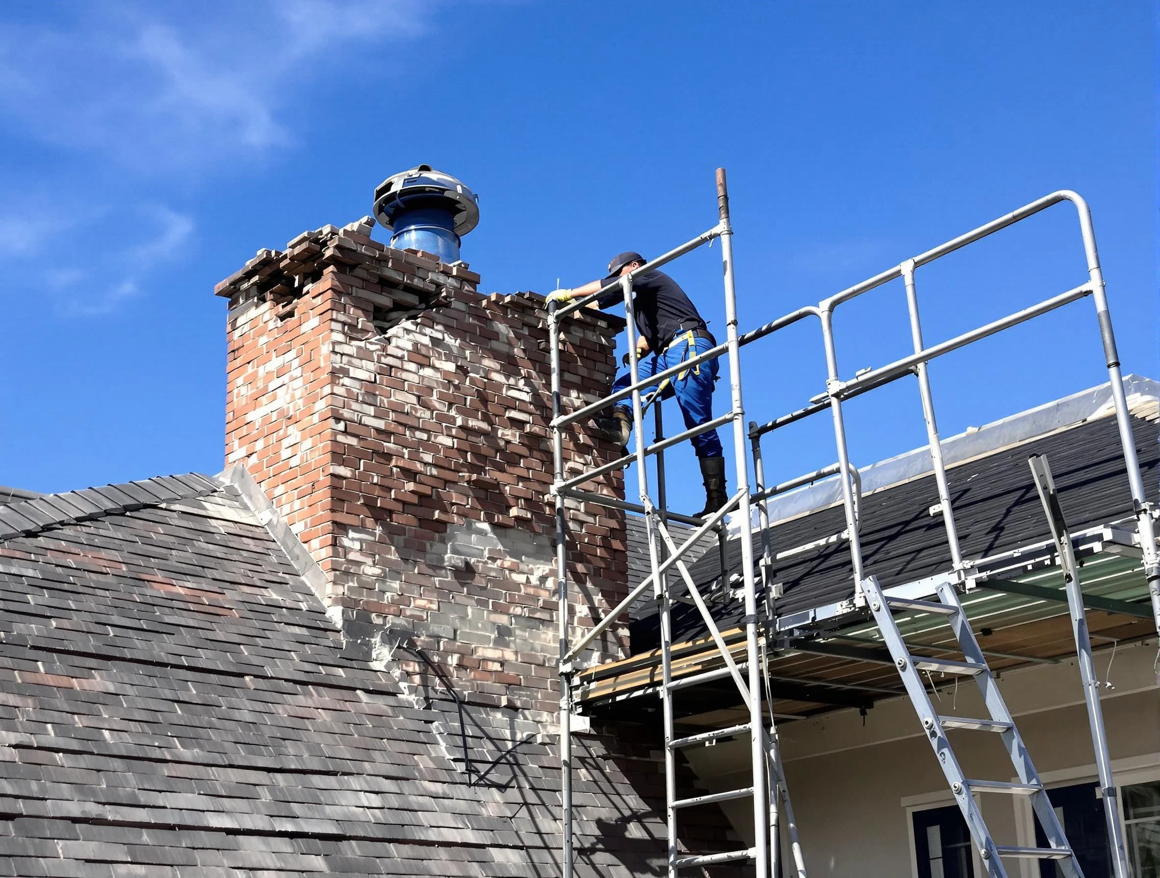 Rebuilding a chimney structure by Coolidge Chimney Sweep in Coolidge, AZ