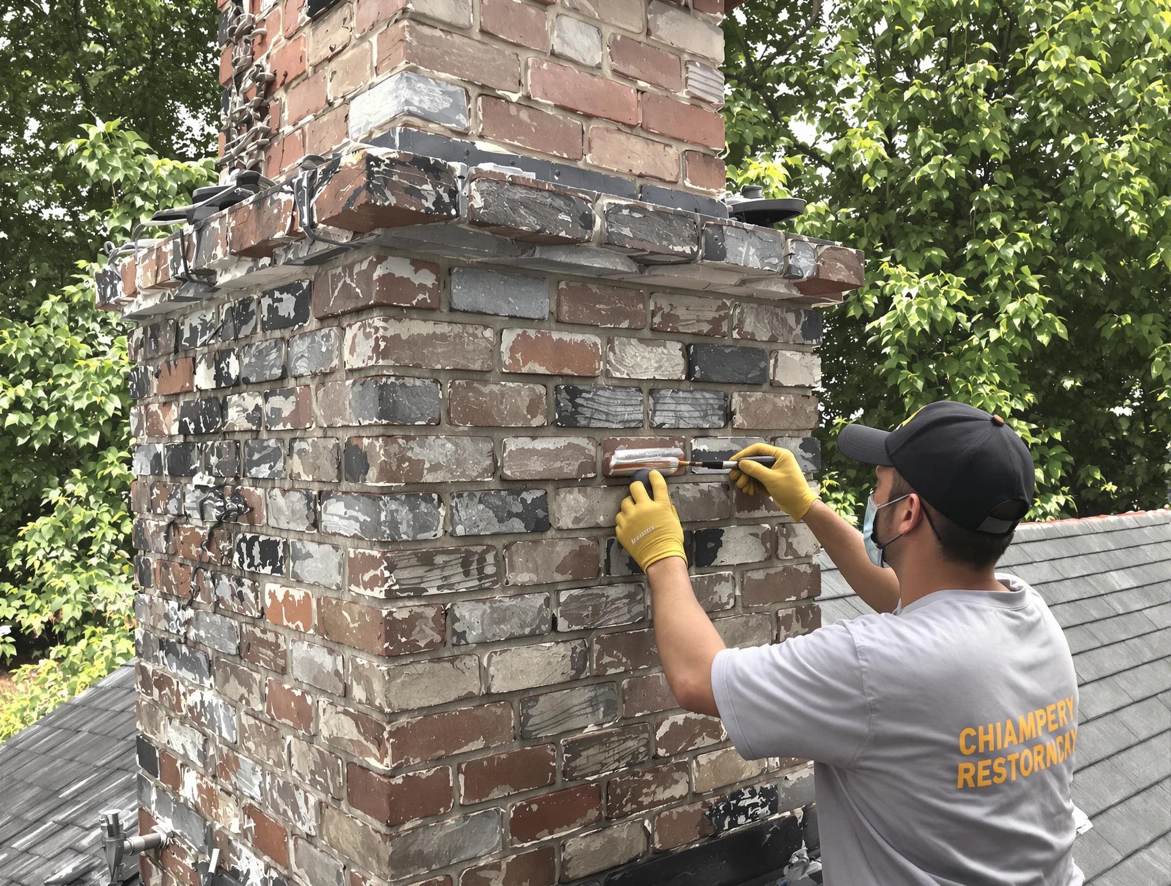 In-progress chimney restoration by Coolidge Chimney Sweep in Coolidge, AZ