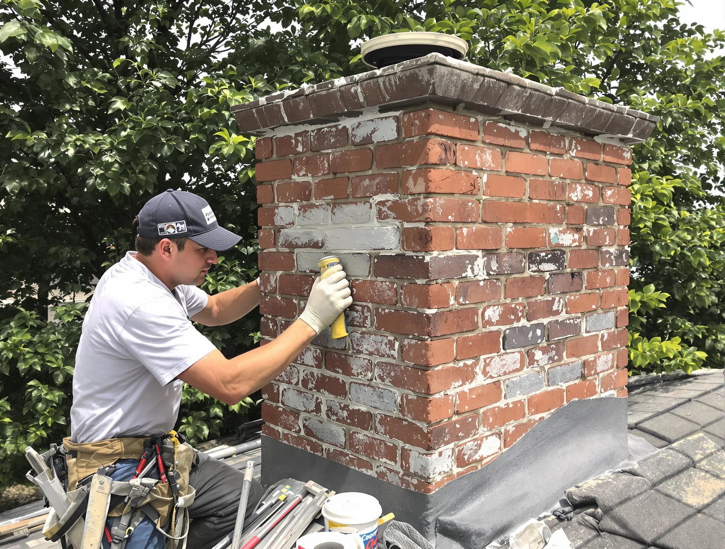 Coolidge Chimney Sweep restoring an aging chimney in Coolidge, AZ