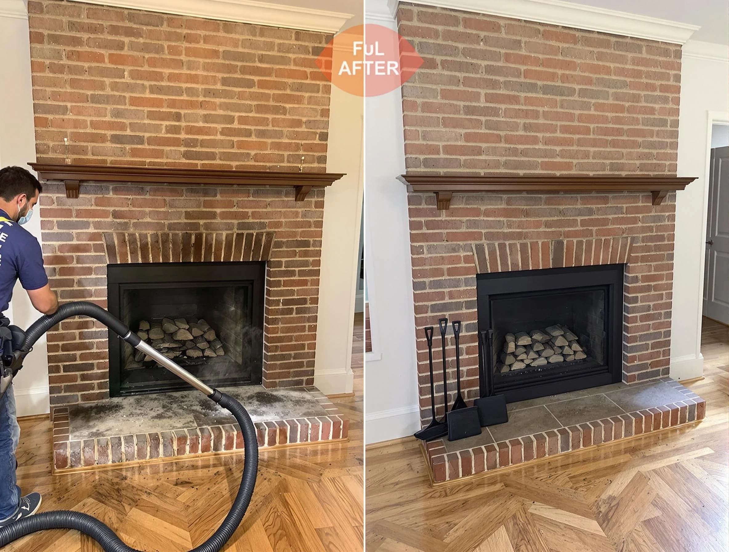Coolidge Chimney Sweep carefully sanitizing a fireplace in Coolidge, AZ