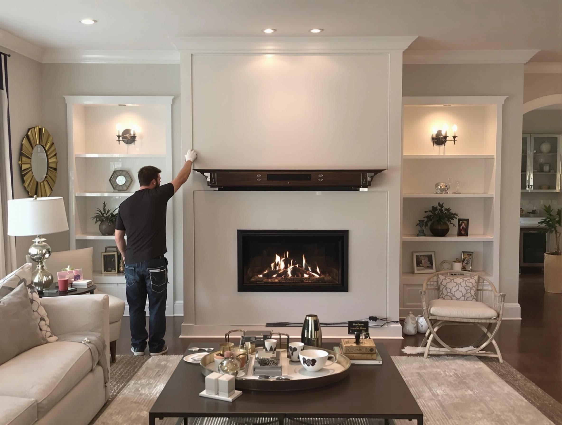 Coolidge Chimney Sweep installing a new fireplace in Coolidge, AZ