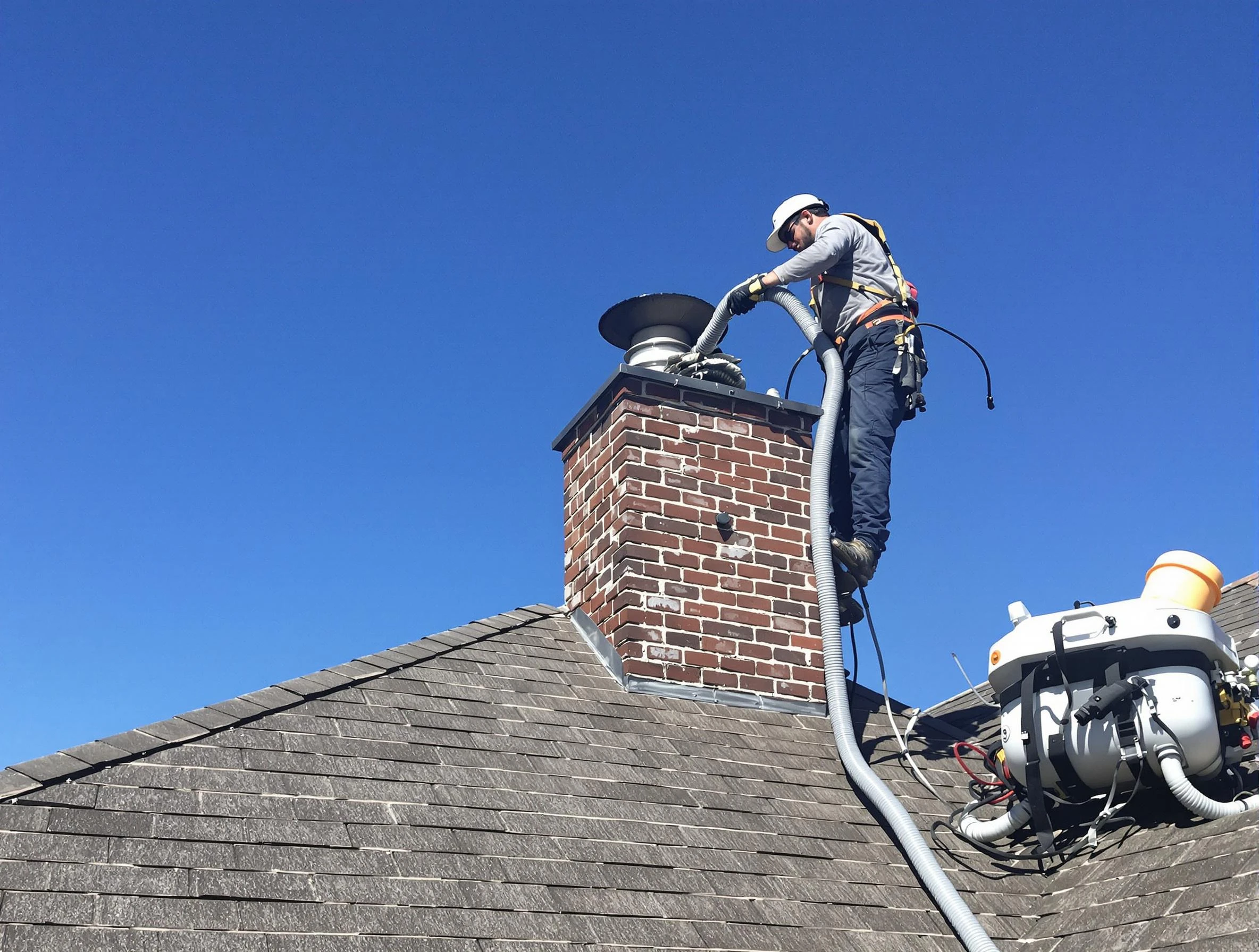 Dedicated Coolidge Chimney Sweep team member cleaning a chimney in Coolidge, AZ