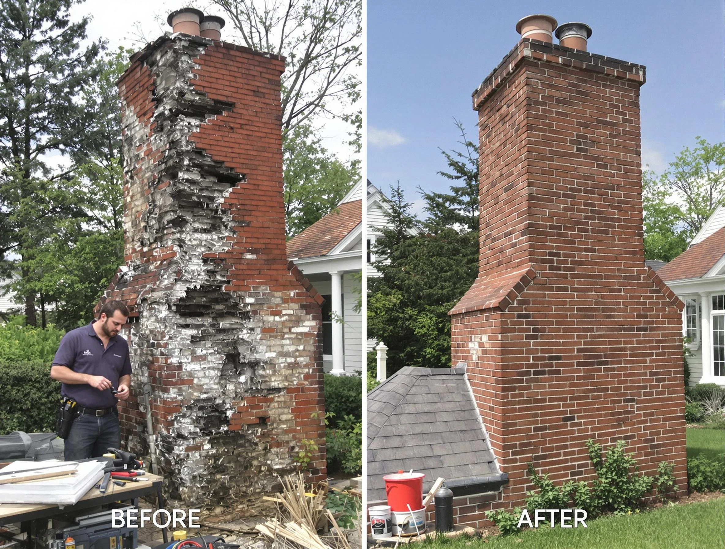 Coolidge Chimney Sweep performing a full chimney restoration in Coolidge, AZ
